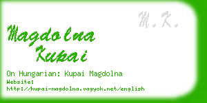 magdolna kupai business card